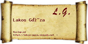 Lakos Géza névjegykártya