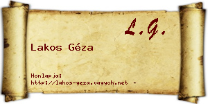 Lakos Géza névjegykártya