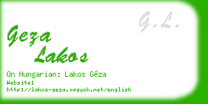 geza lakos business card